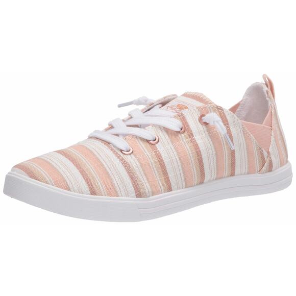 Roxy Shoes - NIB Roxy Size 5.5 Libbie Blush White Stripe Low Top Casual Beach Canvas Sneakers